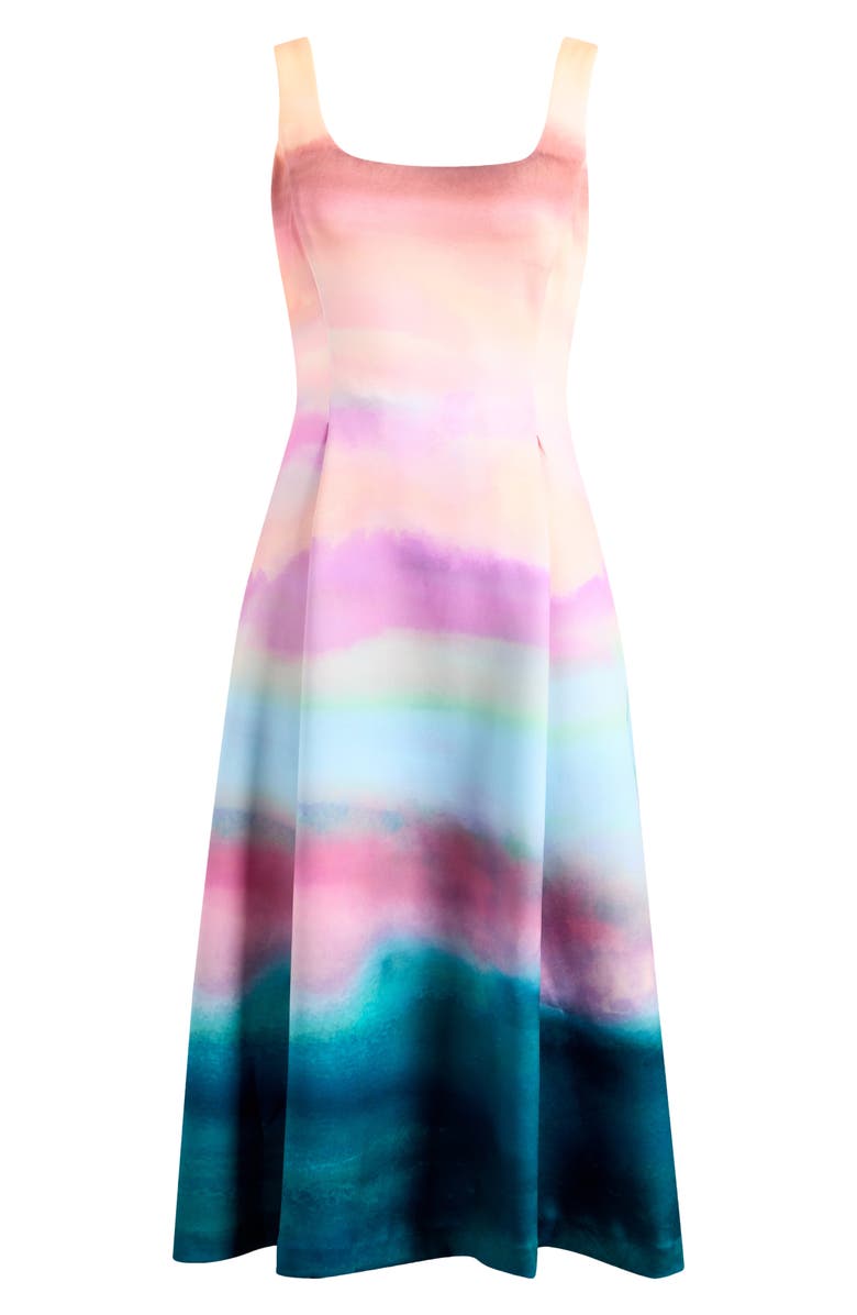 Vince Camuto Scuba Knit Fit & Flare Cocktail Dress, Alternate, color, Multi