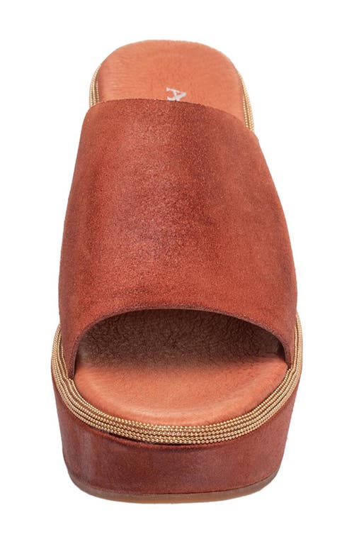 Antelope Kinsley Platform Slide Sandal In Tobacco