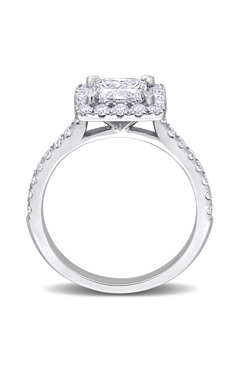 Julianna B. 2 CTW Lab-Grown Diamond Princess Halo Ring 14k, Alternate, color, White Gold