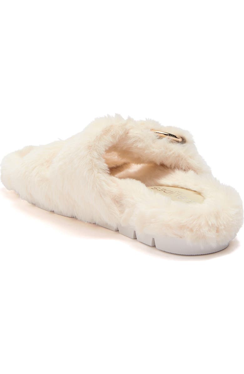 JSlides Bree Faux Fur Slide Sandal, Alternate, color, Natural