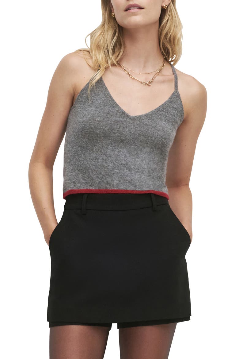 The Rebecca Cashmere Camisole Sweater, Main, color, DARK CHARCOAL GREY