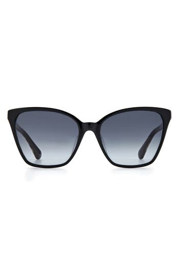 Kate Spade New York Amiyah 56mm Gradient Cat Eye Sunglasses In Black