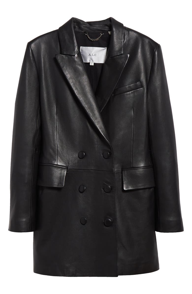 A.L.C. Declan Double Breasted Leather Jacket, Alternate, color,