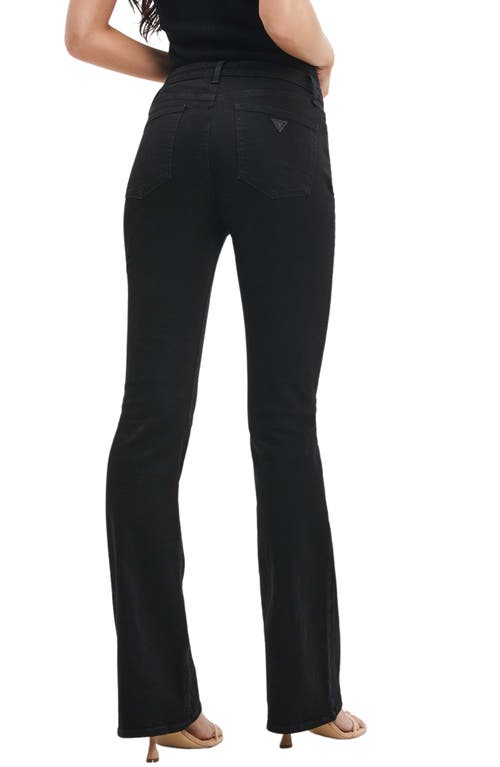 Guess Sexy Flare High Waist Jeans In Black