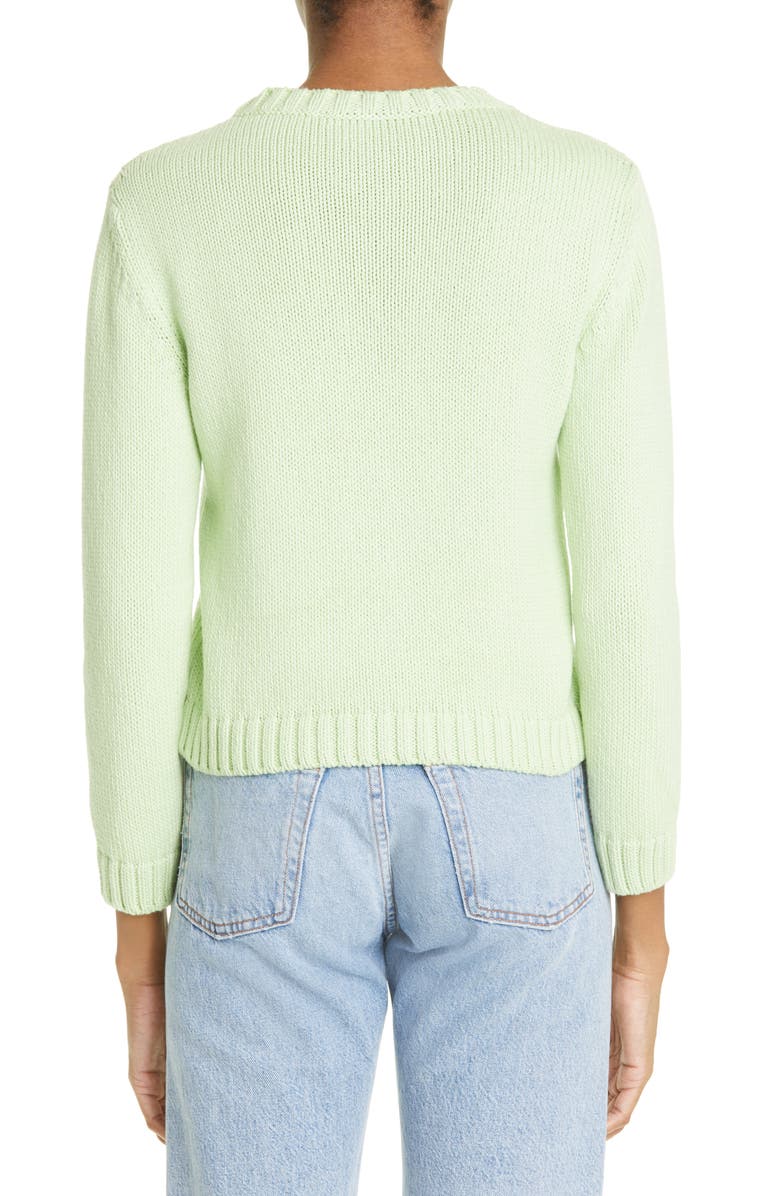 Moschino Bear Intarsia Crewneck Sweater, Alternate, color, 