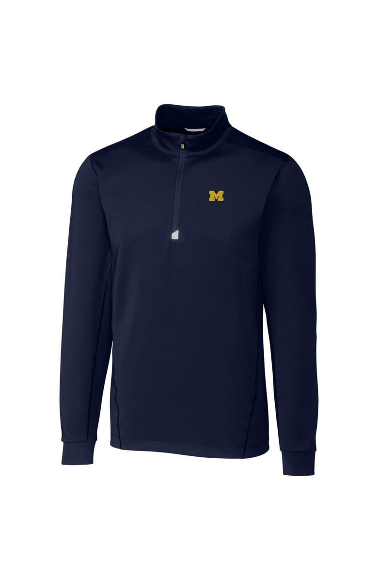 Cutter & Buck Men's Cutter & Buck Navy Michigan Wolverines Big & Tall Traverse Half-Zip Jacket, Main, color, 