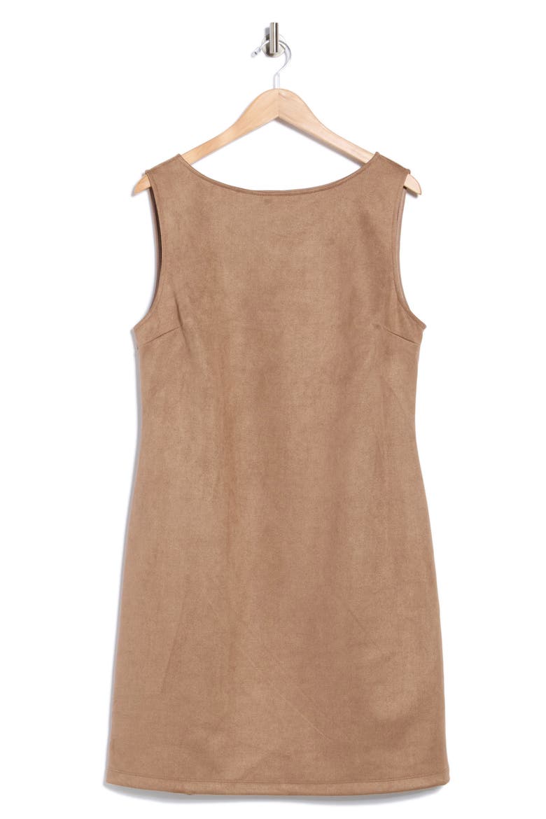 Faux Suede Shift Dress, Alternate, color, TAUPE