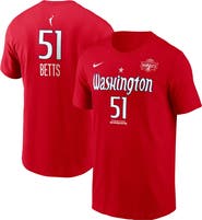 Nike Men's Nike Lauren Betts Red Washington Mystics Explorer Edition Name & Number T-Shirt