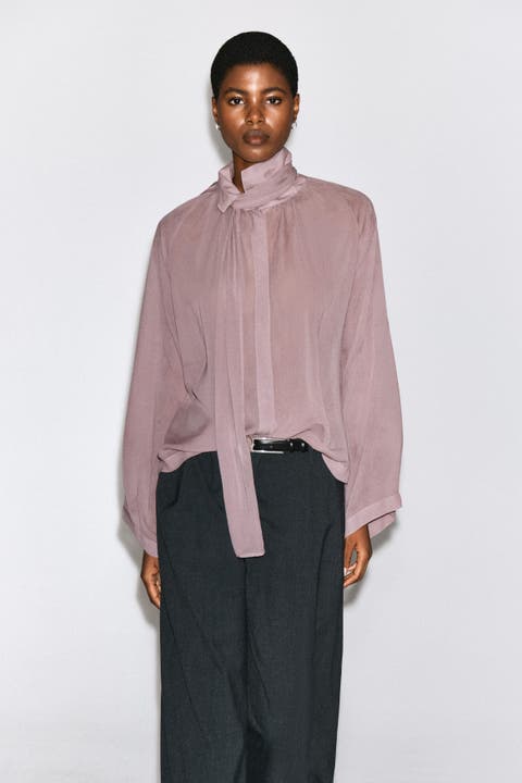 Fluid Scarf-detail Top