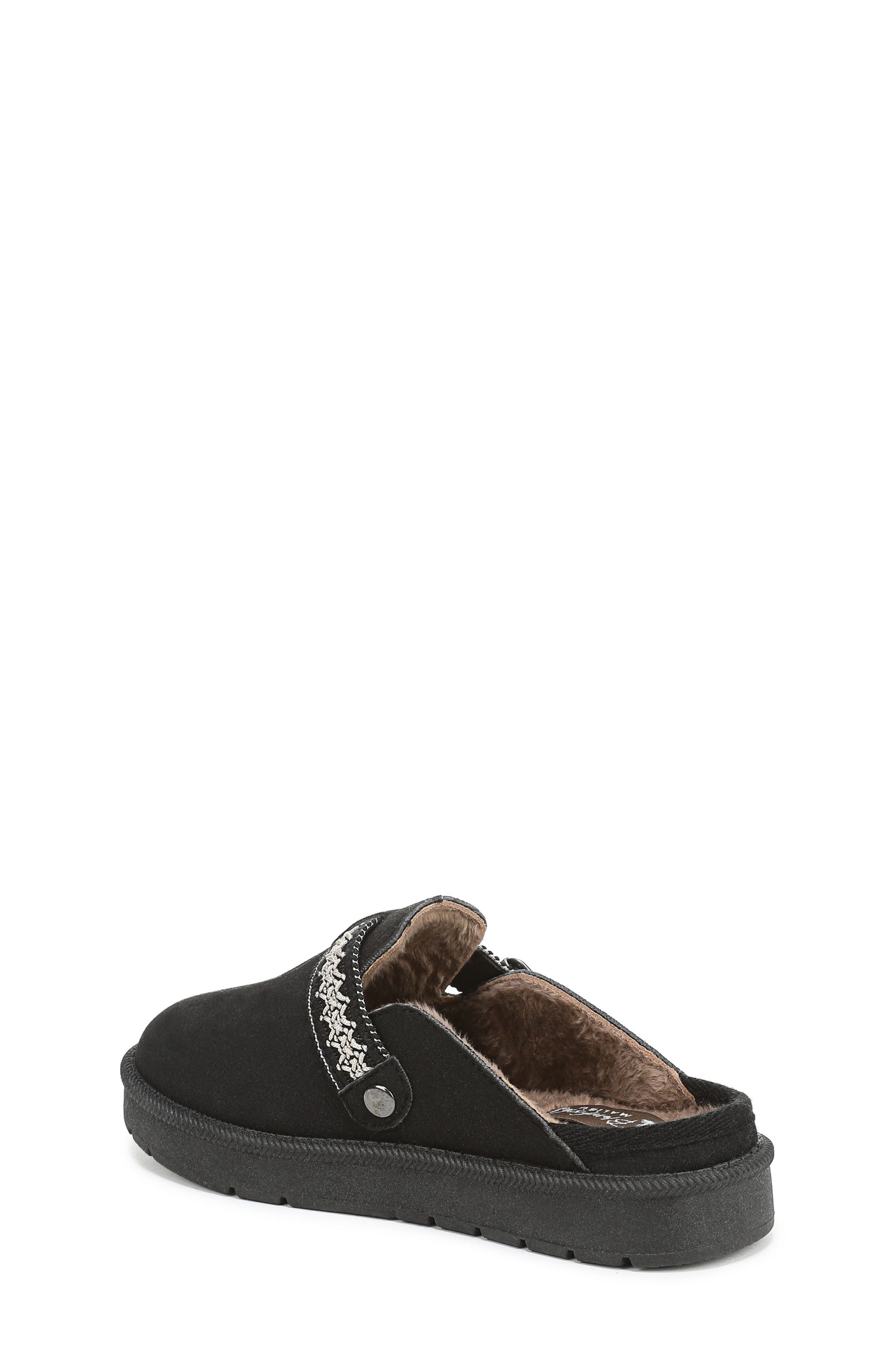 Blowfish Malibu Kids' Monday Faux Fur Mule, Alternate, color, Black Faux Suede