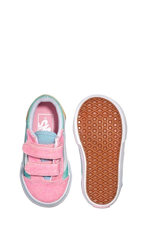 Vans Old Skool Pink/blue/yellow Glitter Sneaker In Multi