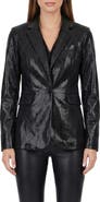 GORSKI Genuine Metis Suede Pythn Printed Single Breasted Blazer