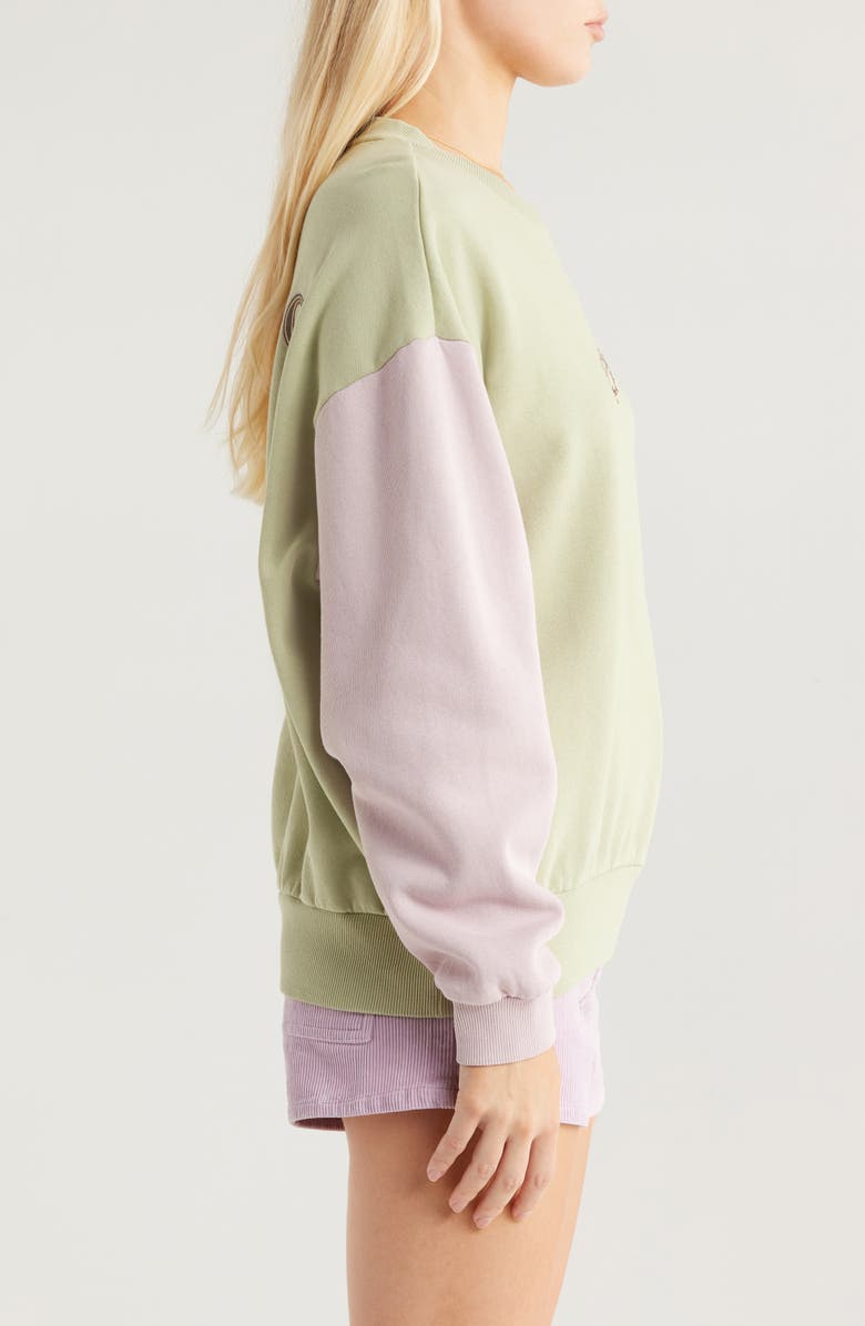 Billabong Original Vibes Kendal Embroidered Cotton Blend Fleece Sweatshirt, Alternate, color, Pistachio