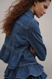 H&M Denim peplum jacket