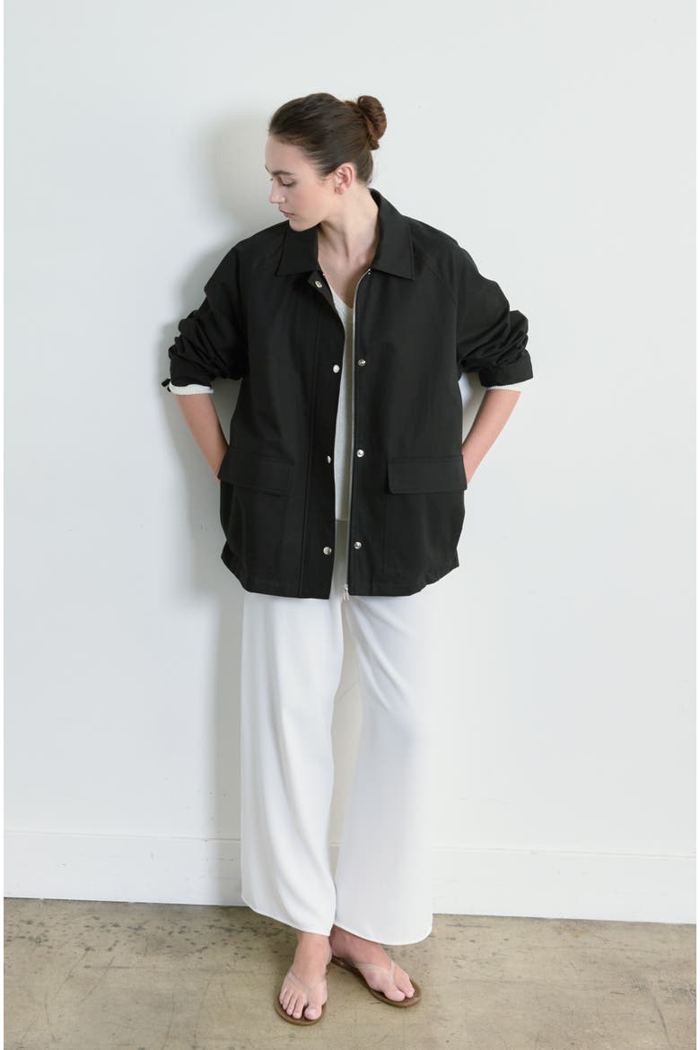 Cotton Barn Jacket, Alternate, color, Black