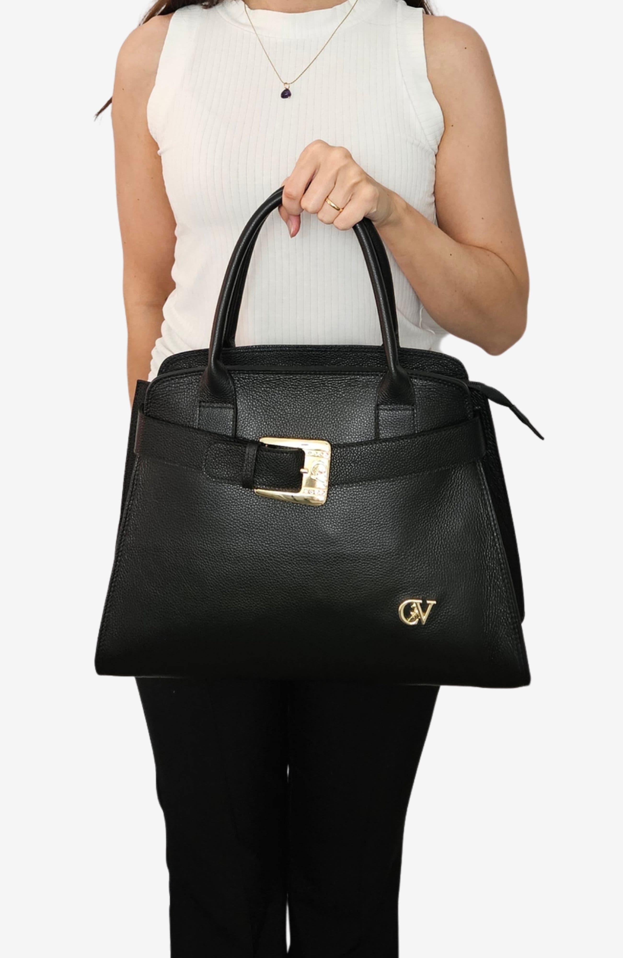 Signature CV By Cavalinho 633 Leather Handbag, Alternate, color, Black