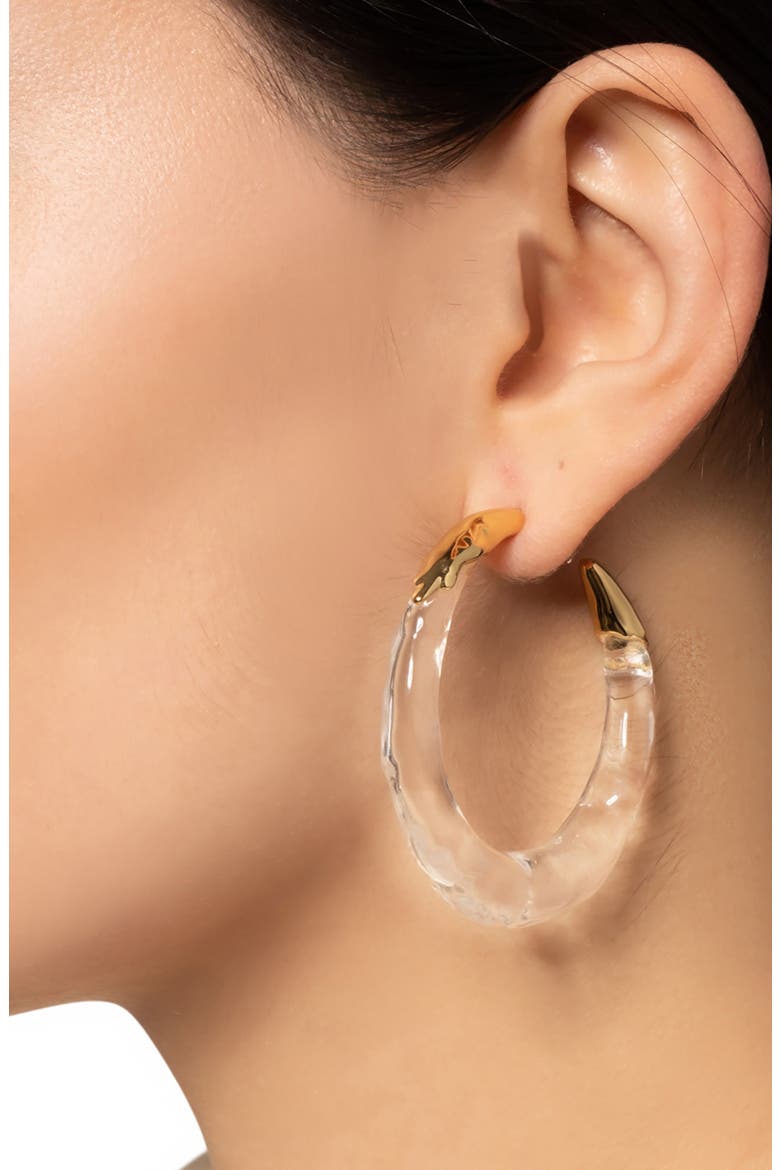 Lucite® Molten Hoop Earrings, Alternate, color, NO COLOR