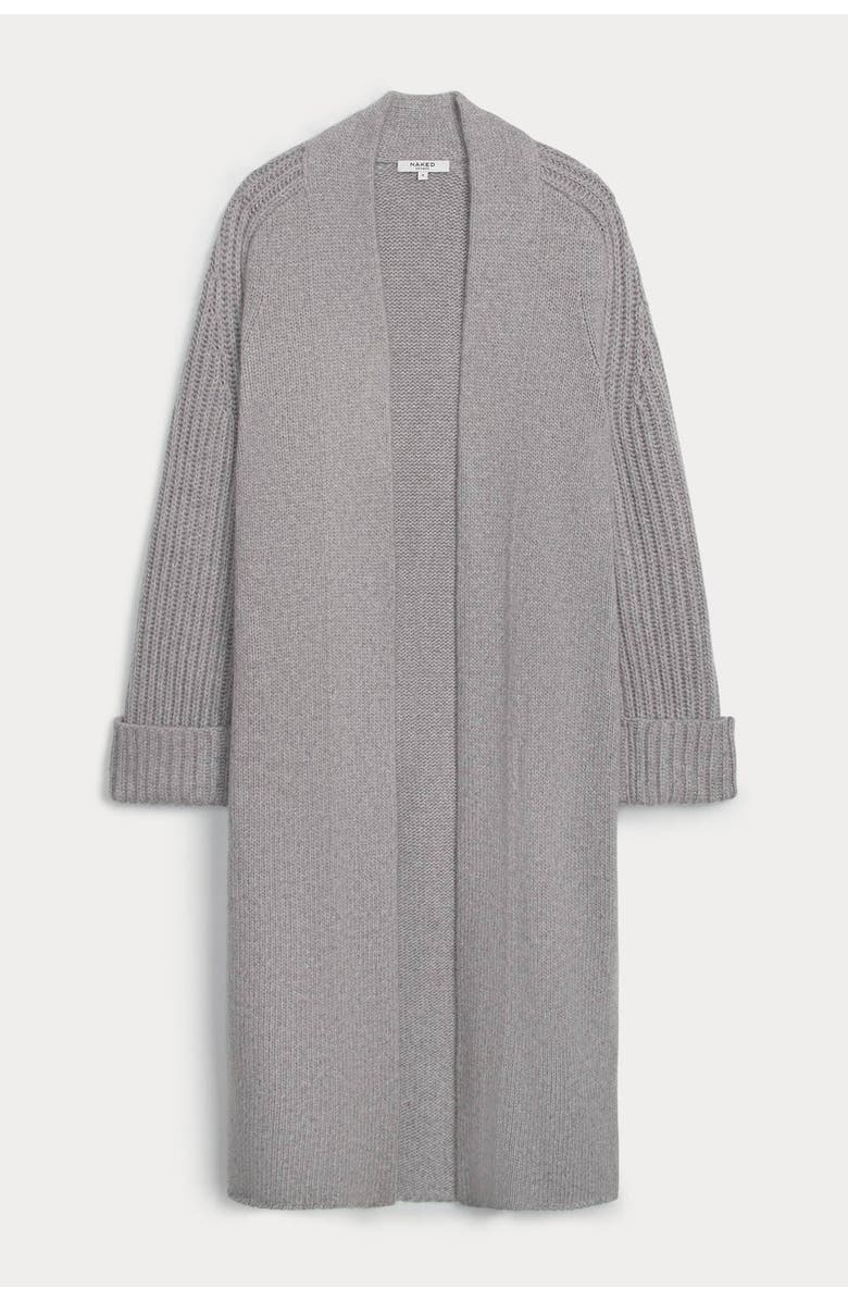 NAKED CASHMERE Lilyan Longline Cashmere Cardigan, Alternate, color, Shadow Heather