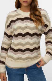 VERO MODA Scallop Open Knit Sweater
