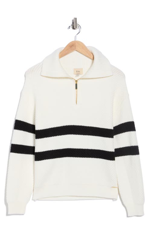 Elie Elie Tahari Stripe Quarter Zip Sweater In Multi