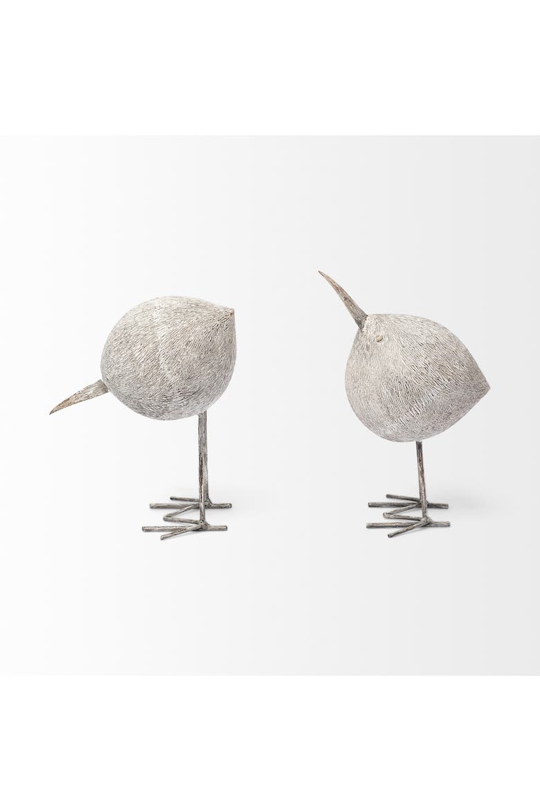 Snipe Resin Bird Ornament with Metal Feet, Alternate, color, Grey
