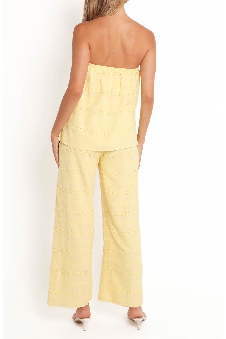Michele Eyelet Strapless Cotton Jumpsuit, Alternate, color, BUTTER YELLOW