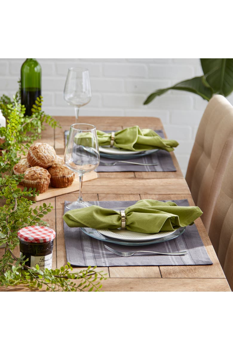 Chambray French Stripe Placemat Set/6, Alternate, color, Gray