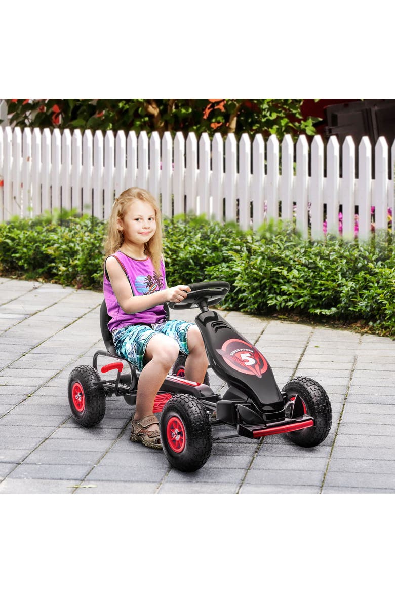 Ergonomic Pedal Go Kart with Wear-Resistant Tread, Alternate, color, Red
