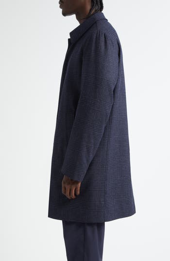 Herno Glen Plaid Water Resistant Wool Silk Tweed Topcoat Nordstrom