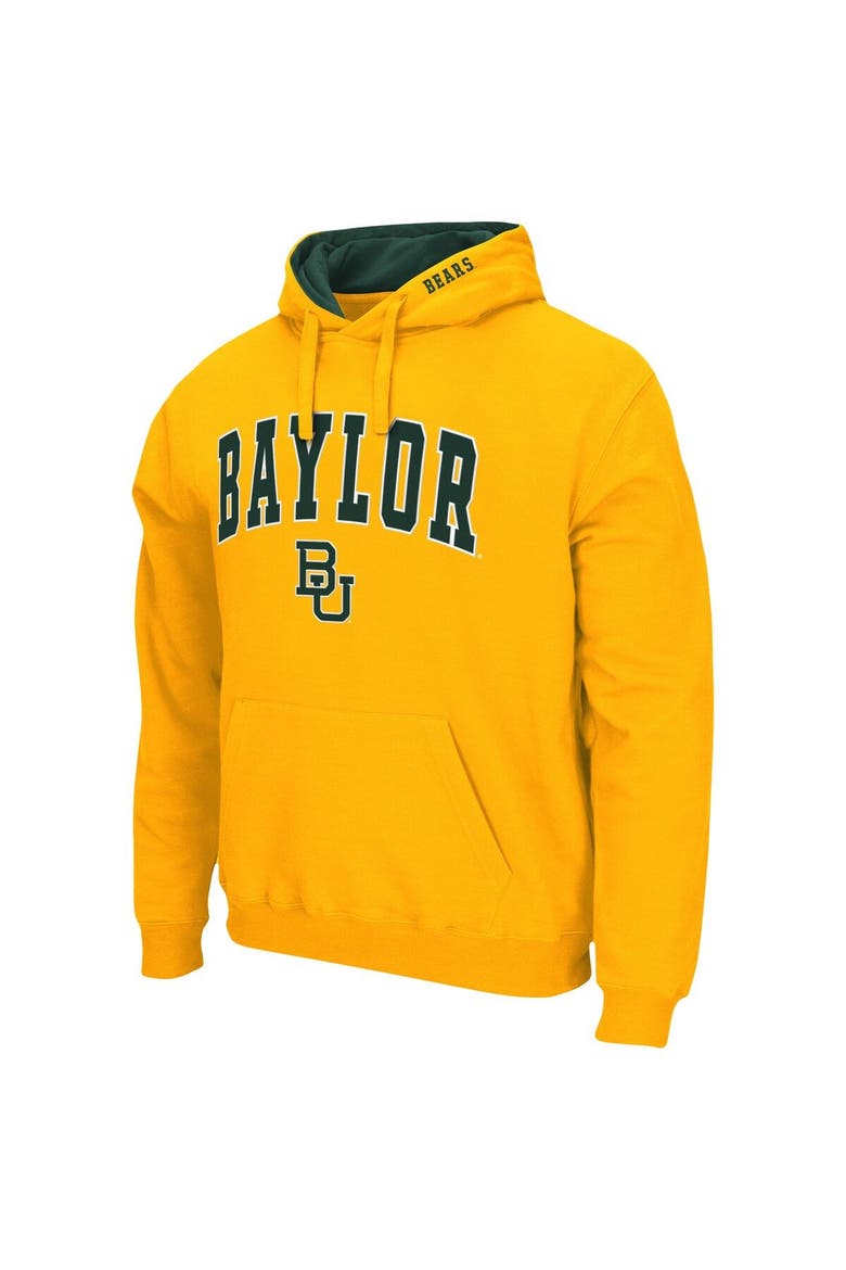 Men's Colosseum Gold Baylor Bears Arch & Logo 3.0 Pullover Hoodie, Alternate, color, Gold