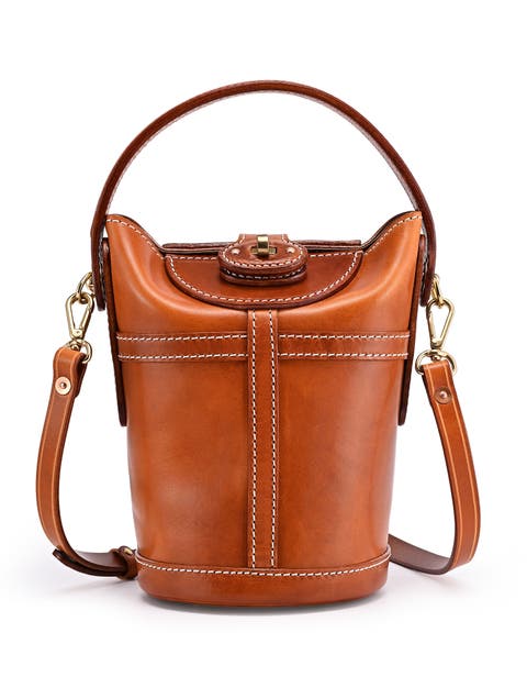 Begonia Genuine Leather Vintage Bucket Crossbody