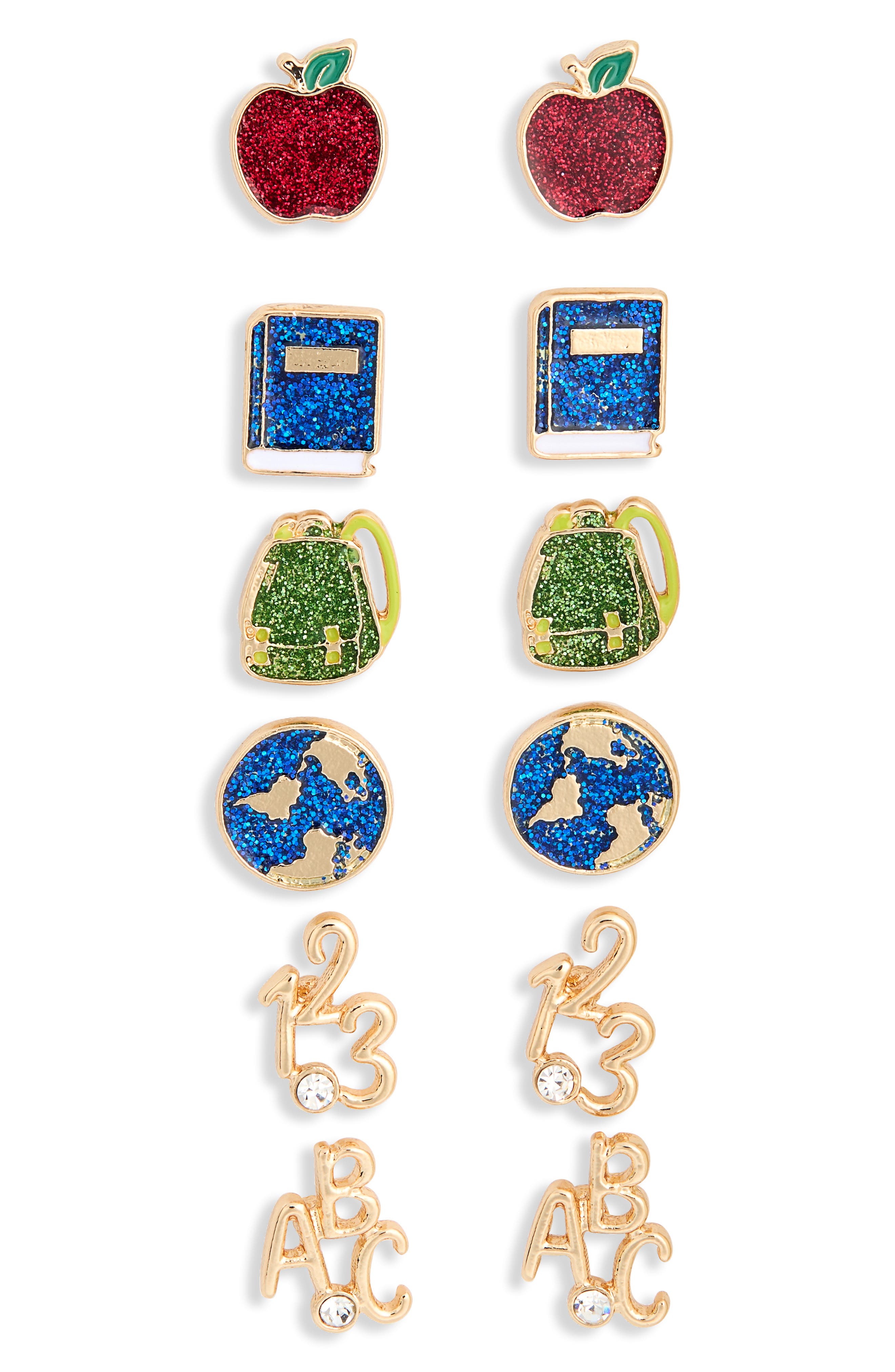 Set of 6 Stud Earrings