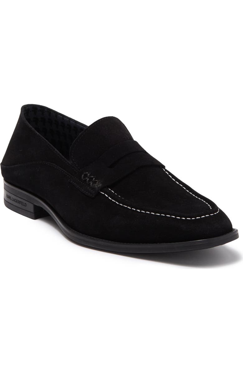 KARL LAGERFELD PARIS Suede Penny Loafer, Main, color,