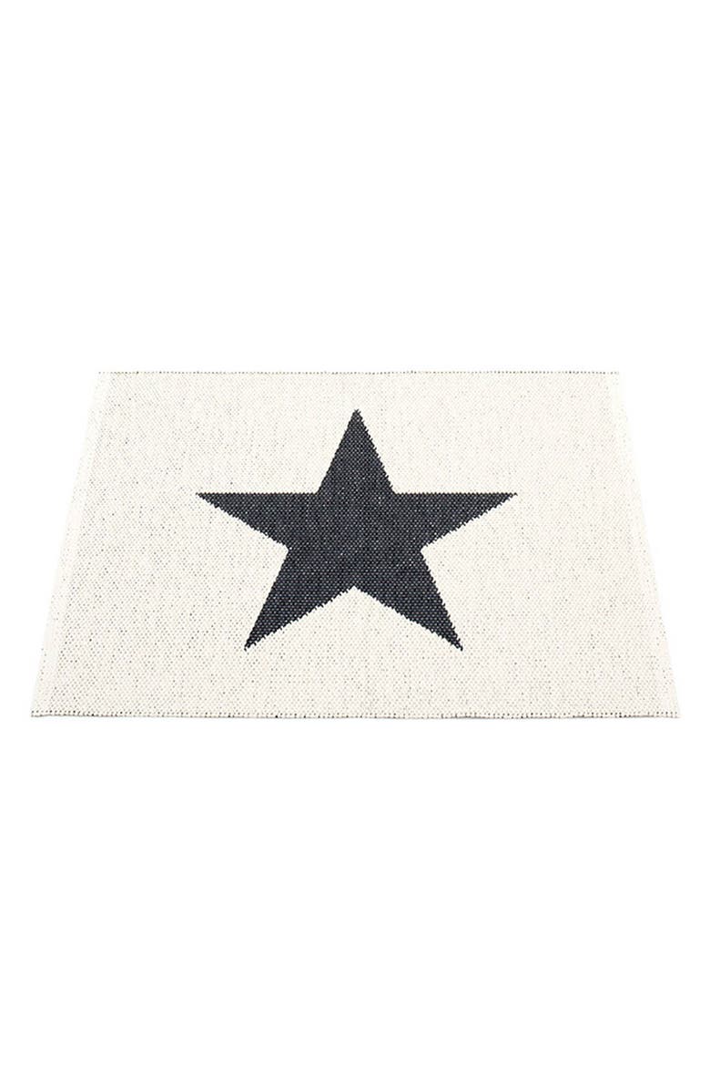 PAPPELINA Viggo Star Pattern Indoor/Outdoor Rug, Alternate, color, Black