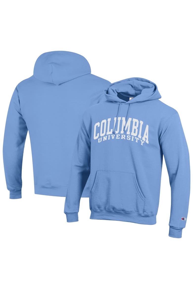 Men's Champion  Light Blue Columbia University Basic Arch Fleece Pullover Hoodie, Main, color, Light Blue