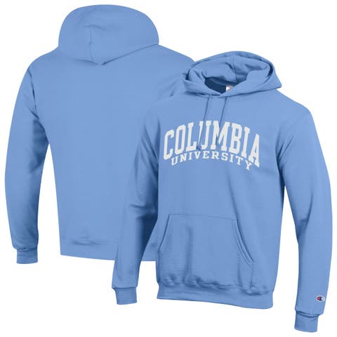 Men's Champion  Light Blue Columbia University Basic Arch Fleece Pullover Hoodie