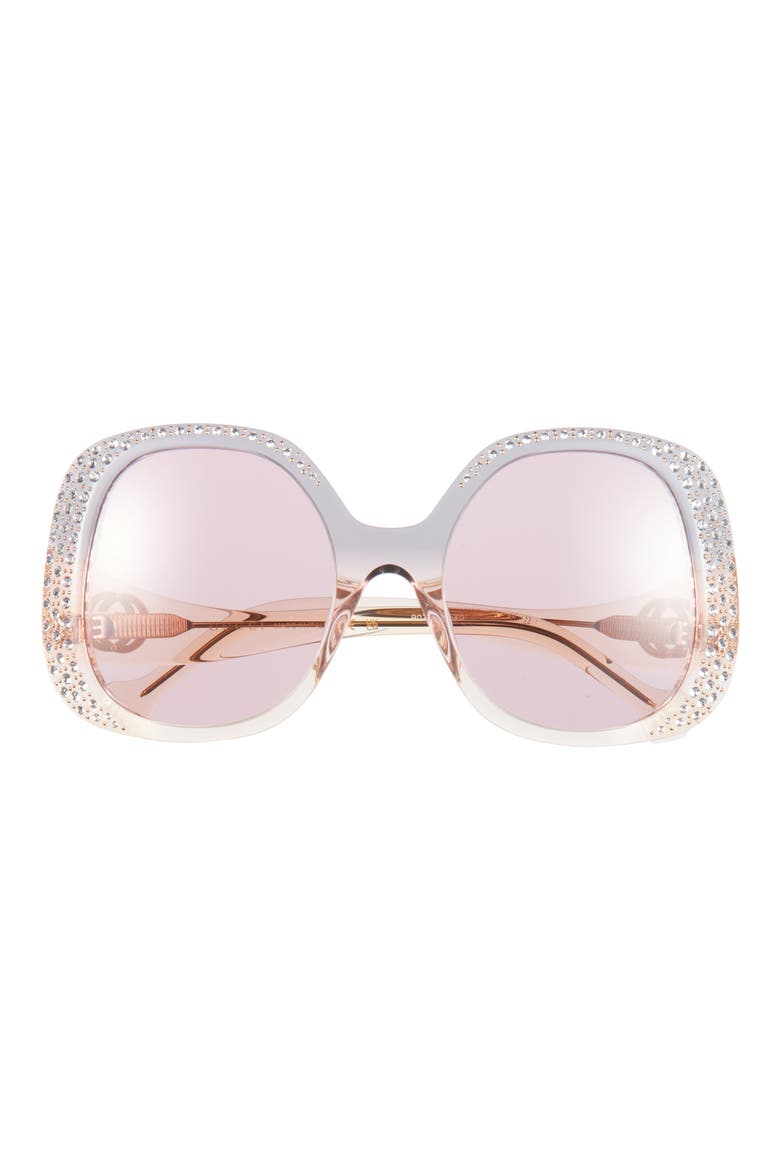 55mm Oversize Stud Sunglasses, Main, color, GREY YELLOW PINK