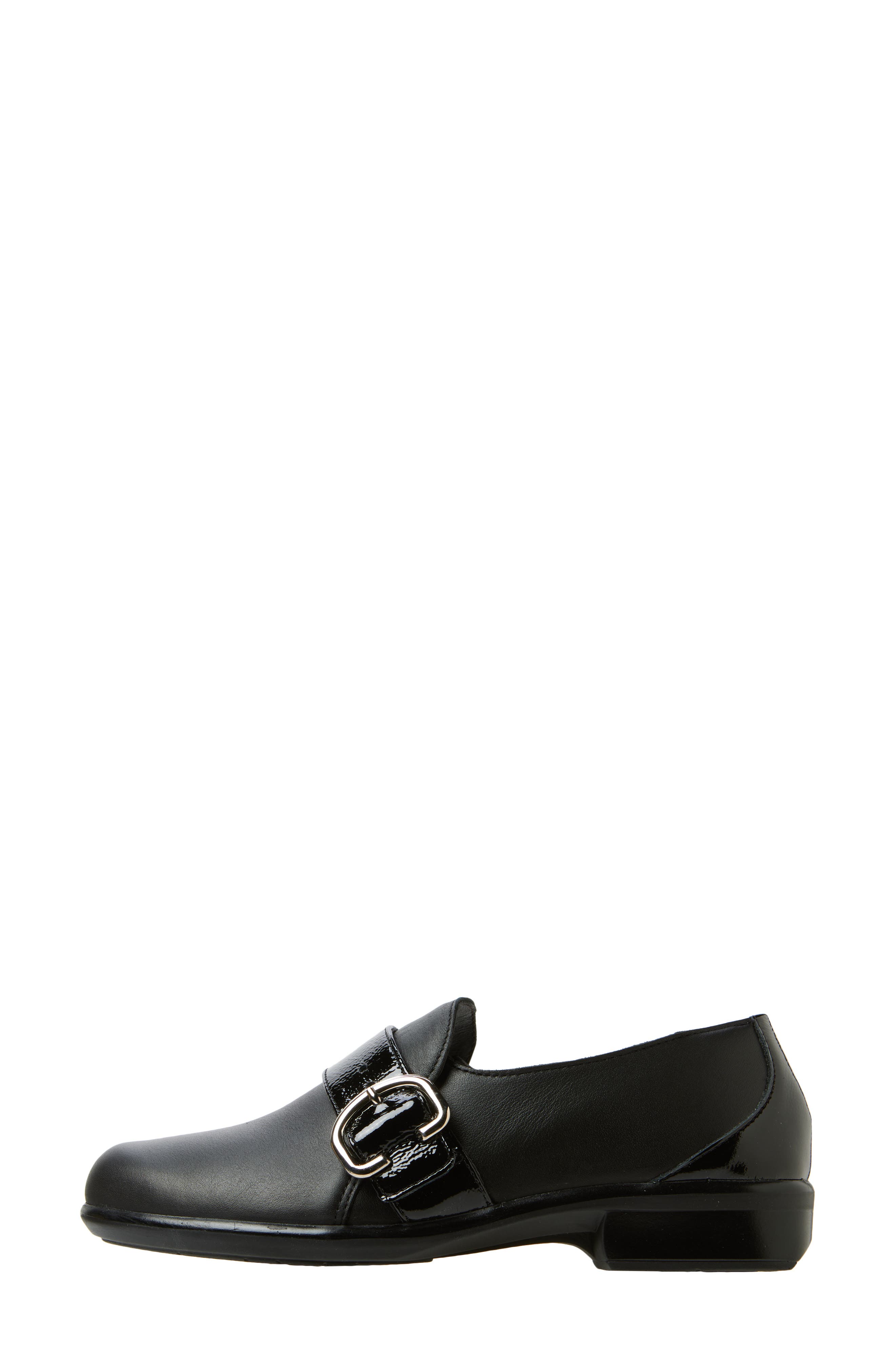 Naot Viscol Strap Loafer, Alternate, color, Jet Black/ Crinkle Patent