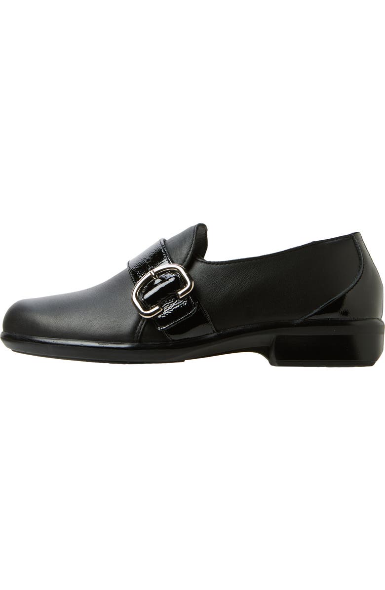 Naot Viscol Strap Loafer, Alternate, color, Jet Black/ Crinkle Patent