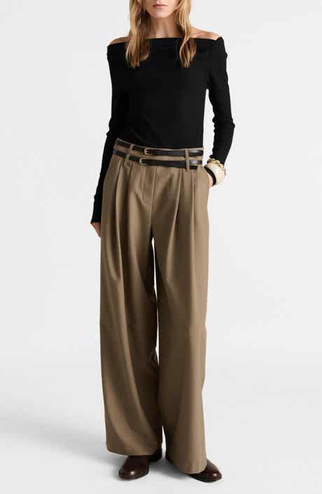 MANGO Wallis Mixed Media Belted Jumpsuit