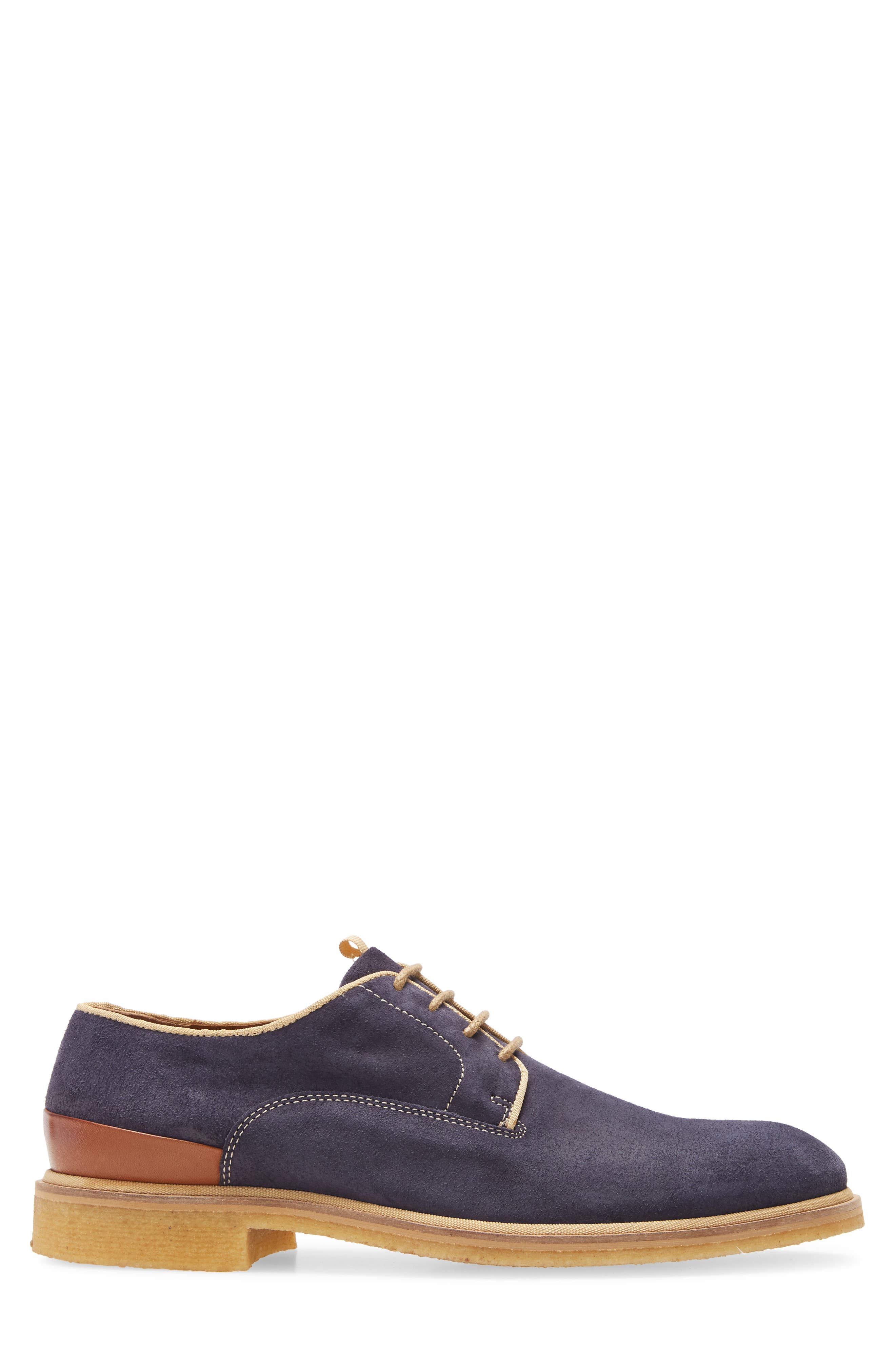 J&M 1850 Wagner Plain Toe Derby, Alternate, color, NAVY SUEDE