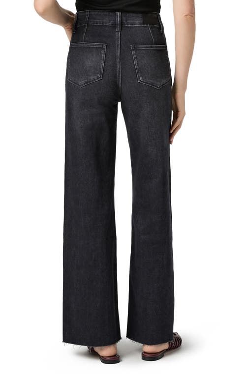 Paige Anessa Welt Pocket High Waist Wide Leg Jeans In Black