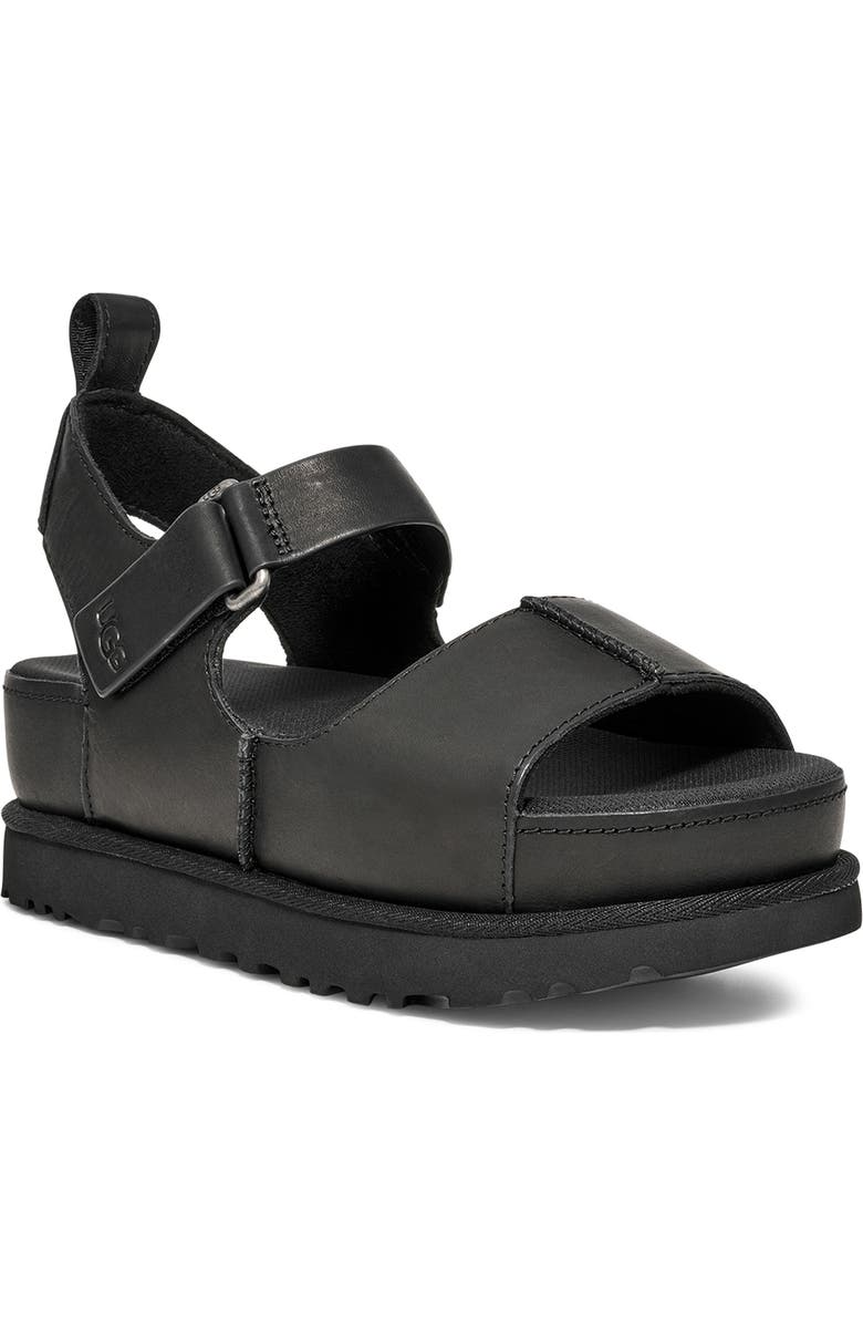 UGG<sup>®</sup> Goldenstar Platform Sandal, Main, color, Black