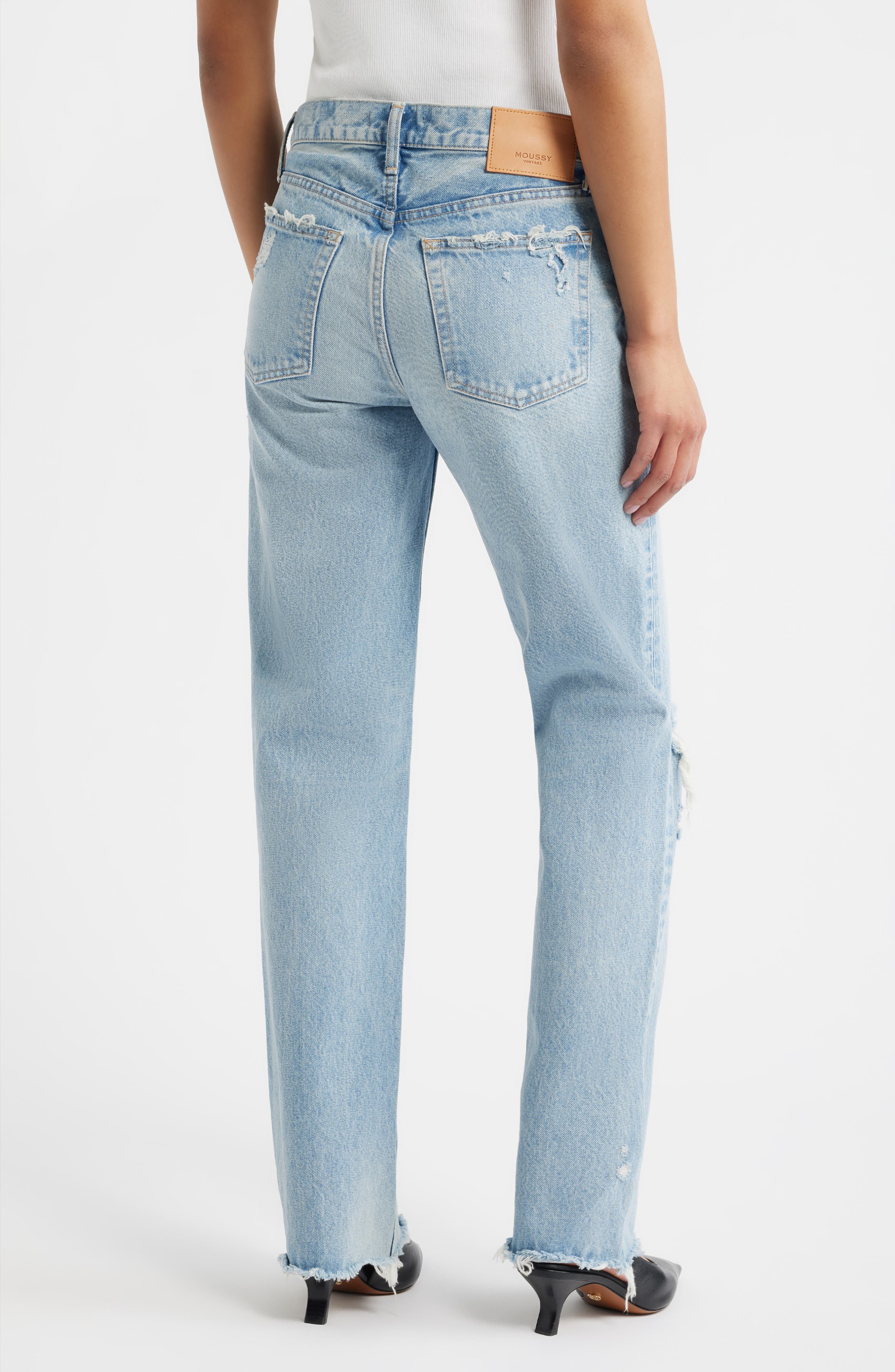 Odessa Ripped Ankle Straight Leg Jeans - image 2