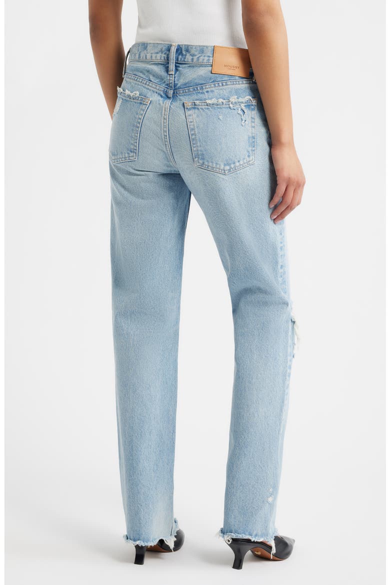 Odessa Ripped Ankle Straight Leg Jeans, Alternate, color, LIGHT BLUE
