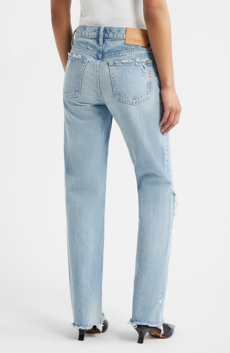 MOUSSY VINTAGE Odessa Ripped Ankle Straight Leg Jeans, Alternate, color, Light Blue
