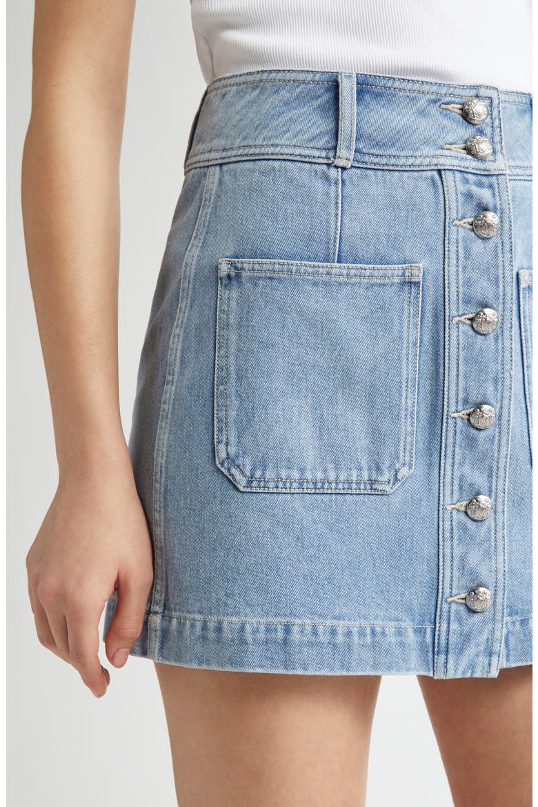 Moxie Denim Miniskirt, Alternate, color, SILVERWOOD BLUE
