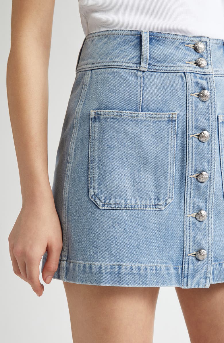 Veronica Beard Moxie Denim Miniskirt, Alternate, color, Silverwood Blue