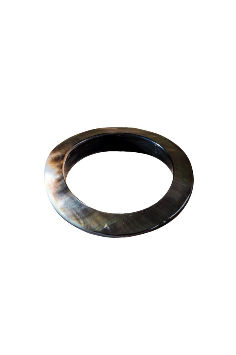 Mother-of-Pearl Bangle Bracelet, Main, color, Black