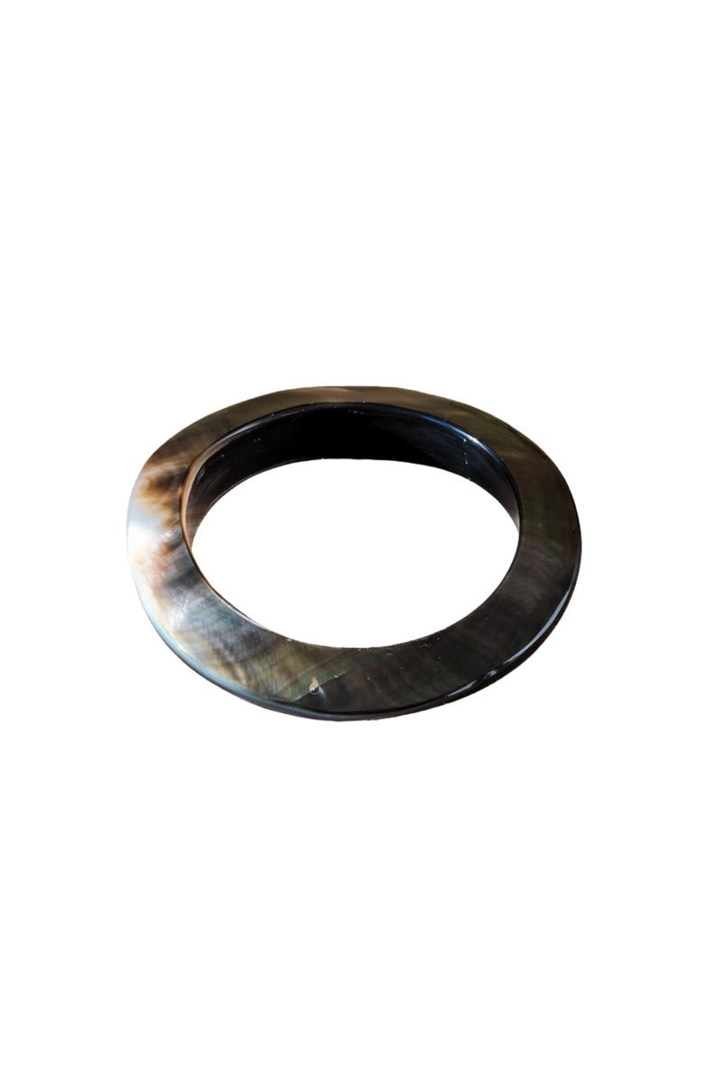 LIKHA Mother-of-Pearl Bangle Bracelet, Main, color, Black